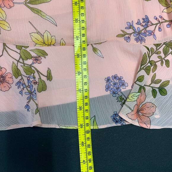 Tommy Hilfiger Pink Chiffon Floral Dress Flowy‎ Fit & Flare Cottage Core Size 16 - Picture 14 of 15